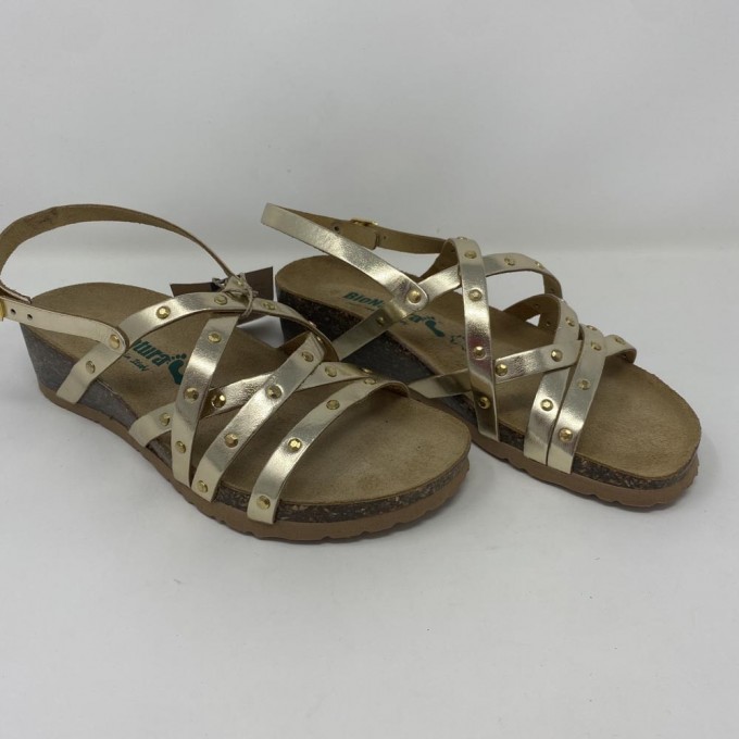 Sandalo oro tacco 4cm - Bionatura