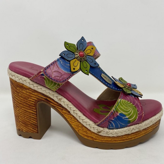 Sandalo multicolor tacco 10