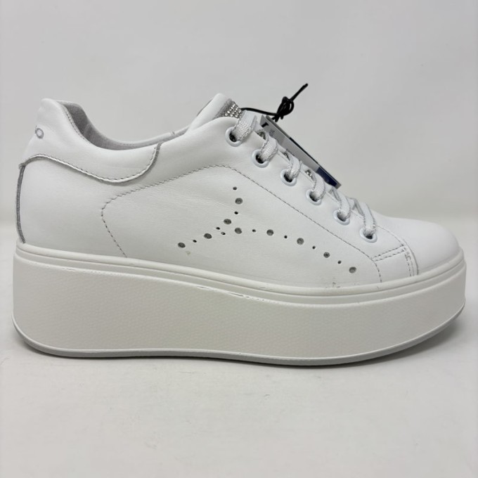igi&co sneaker in pelle lacci e brillantini
